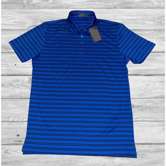G/FORE Performance Fabric Blue Stripe Slim Fit Polo Golf Shirt NWT X-Large $110 - Picture 1 of 6